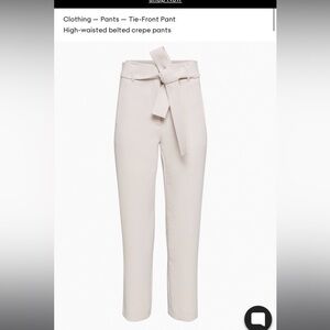 Aritzia Wilfred Tie-Front Pant - Vin Gris color